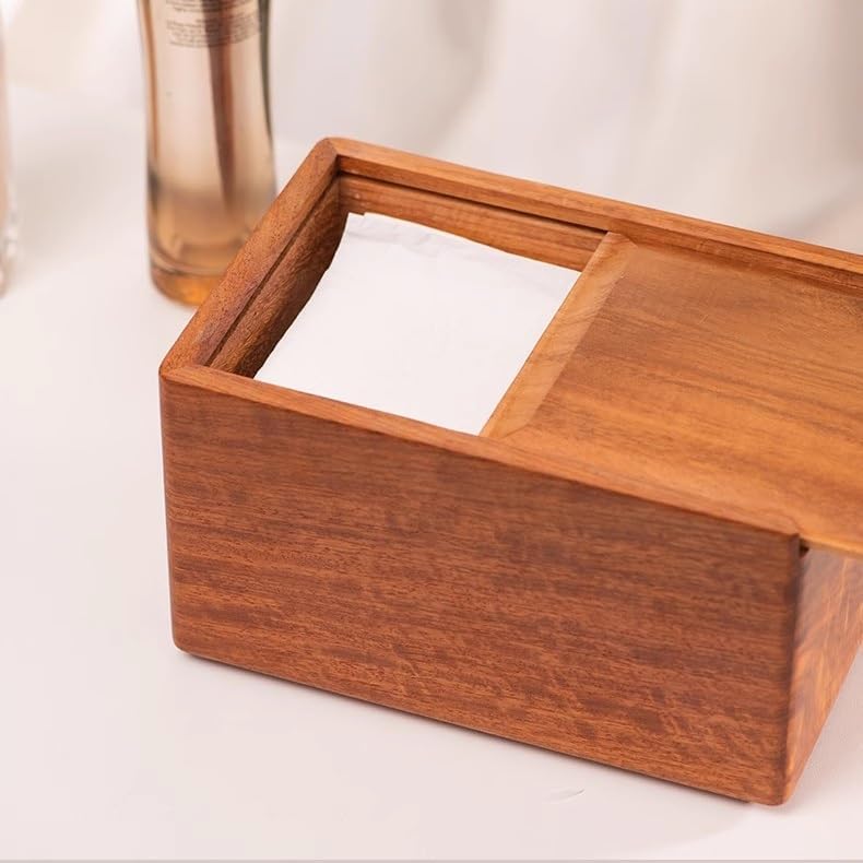 Organizer Tissue Holder Wooden Tissue Box Chinese Solid Wood Tissue Box, Coffee Table Tissue Box, Napkin Storage Box Tissue Box Desktop Tissue Paper Holder(Medium)
